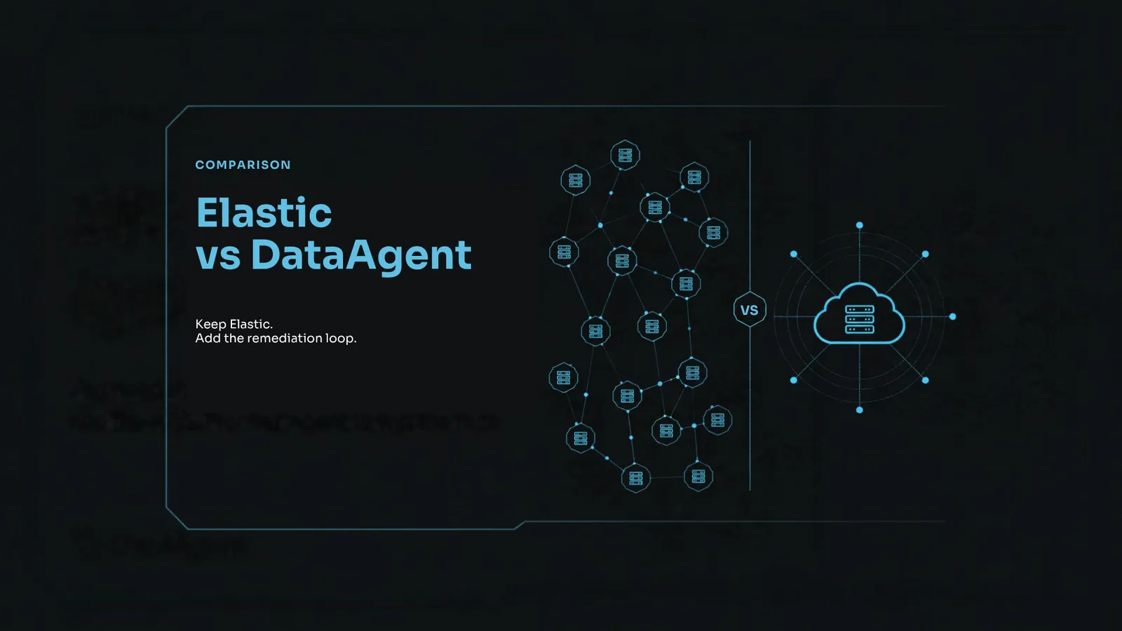 Comparison: Elastic vs DataAgent. Keep Elastic. Add the remediation loop.